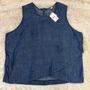 Denim sleeves top
